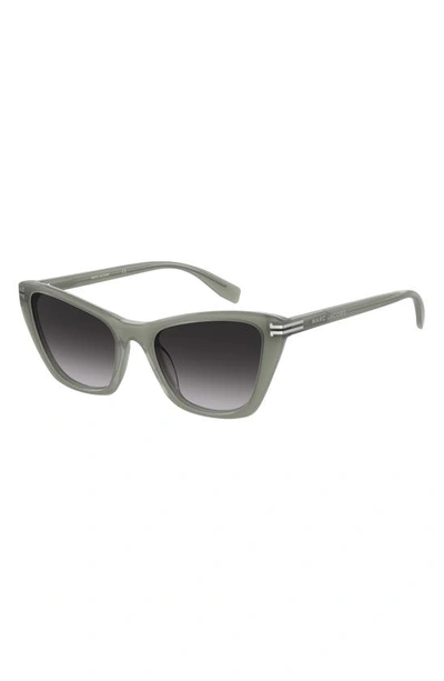 Shop Marc Jacobs 53mm Cat Eye Sunglasses In Sage/ Grey Shaded