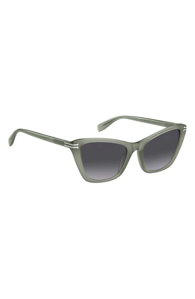 Shop Marc Jacobs 53mm Cat Eye Sunglasses In Sage/ Grey Shaded