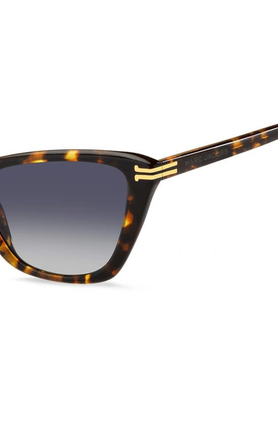 Shop Marc Jacobs 53mm Cat Eye Sunglasses In Havana/ Grey Shaded Blue