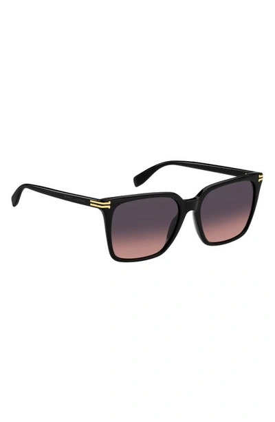 Shop Marc Jacobs 55mm Square Sunglasses In Black/ Grey Shaded Pink