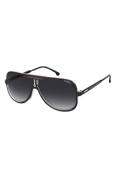 Shop Carrera Eyewear 64mm Oversize Aviator Sunglasses In Black Red/ Grey Shaded