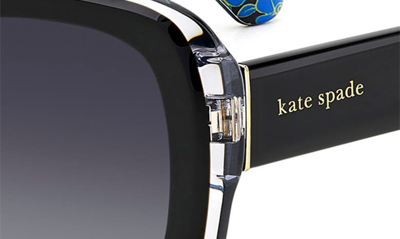 Shop Kate Spade Elowen 55mm Gradient Round Sunglasses In Black/ Grey Shaded