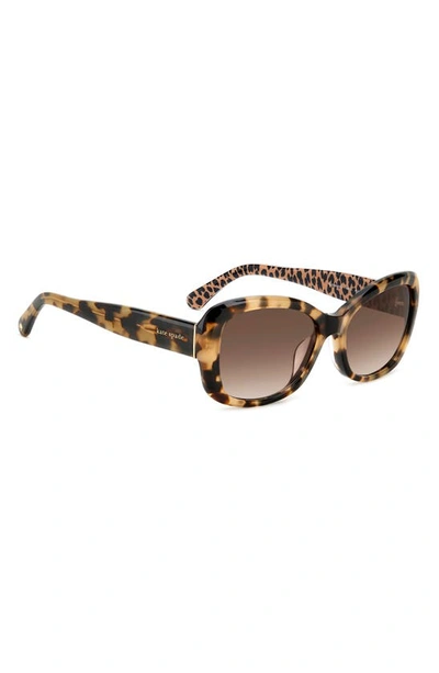 Shop Kate Spade Elowen 55mm Gradient Round Sunglasses In Beige/ Brown Gradient