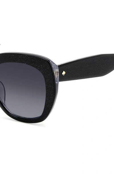 Shop Kate Spade Winslet 55mm Gradient Round Sunglasses In Black/ Grey Shaded