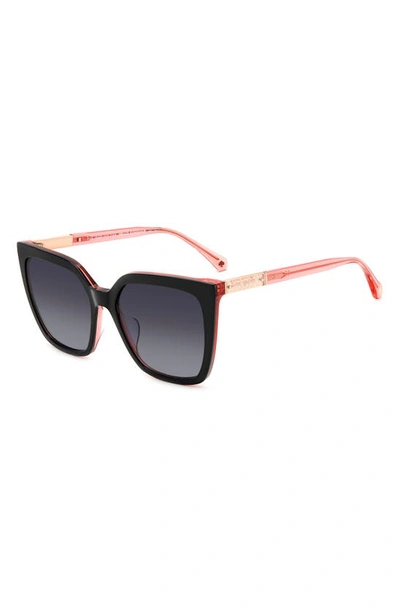 Shop Kate Spade Marlowe 55mm Gradient Square Sunglasses In Black Pink/ Grey Shaded