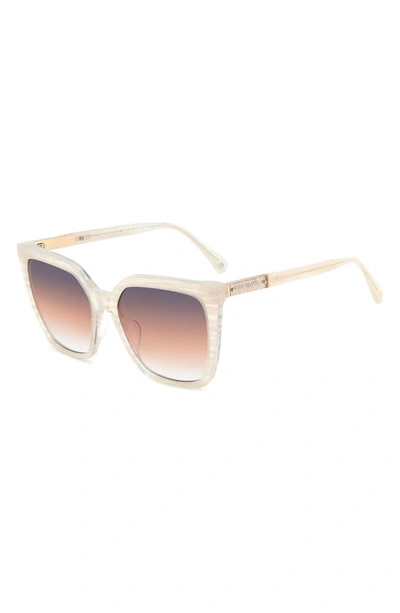 Kate Spade Marlowe 55mm Gradient Square Sunglasses In Beige/ Grey Brown