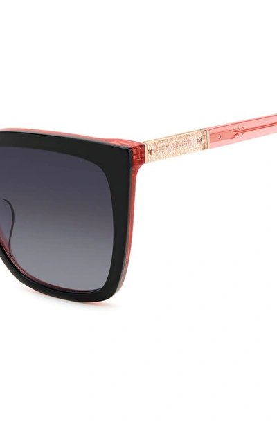 Shop Kate Spade Marlowe 55mm Gradient Square Sunglasses In Black Pink/ Grey Shaded
