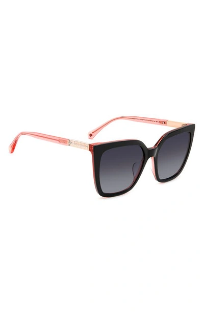 Shop Kate Spade Marlowe 55mm Gradient Square Sunglasses In Black Pink/ Grey Shaded