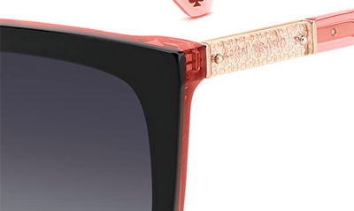 Shop Kate Spade Marlowe 55mm Gradient Square Sunglasses In Black Pink/ Grey Shaded