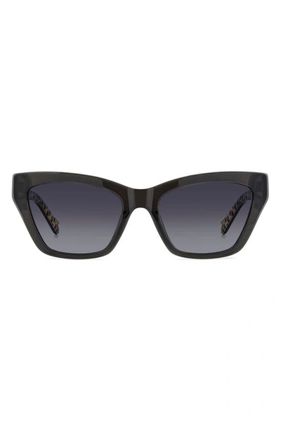 Shop Kate Spade Fay 54mm Gradient Cat Eye Sunglasses In Dark Grey Black/ Grey Shaded