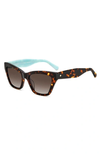 Shop Kate Spade Fay 54mm Gradient Cat Eye Sunglasses In Havana/ Brown Gradient
