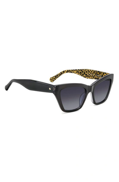 Shop Kate Spade Fay 54mm Gradient Cat Eye Sunglasses In Dark Grey Black/ Grey Shaded