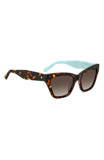 Shop Kate Spade Fay 54mm Gradient Cat Eye Sunglasses In Havana/ Brown Gradient
