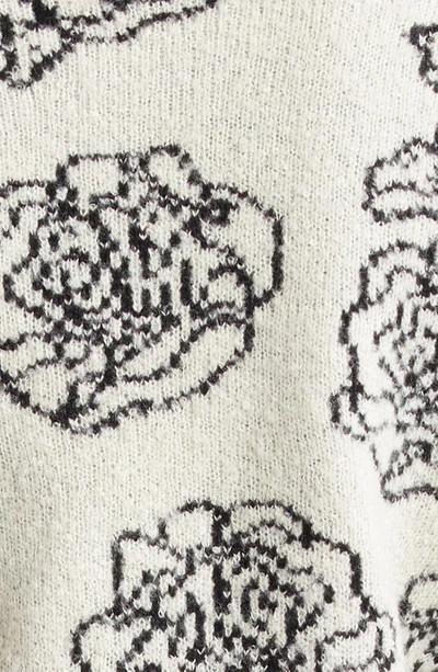 Shop Baum Und Pferdgarten Cherika Floral Jacquard Sweater In Creme Embroidery Flower