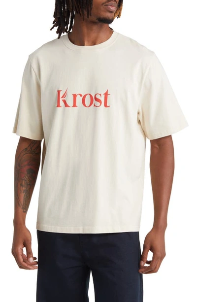 Shop Krost X Nautica Fair Winds Oversize Logo Cotton Graphic T-shirt In Seed Pearl