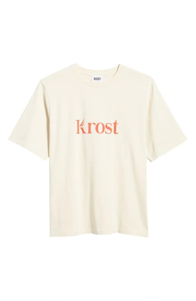 Shop Krost X Nautica Fair Winds Oversize Logo Cotton Graphic T-shirt In Seed Pearl