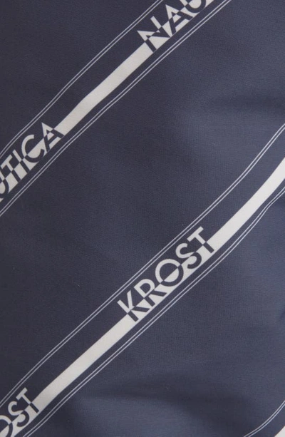 Shop Krost X Nautica Collaborative Logo Drawstring Pants In Dark Navy