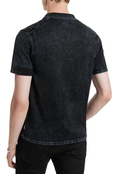 Shop John Varvatos Carter Short Sleeve Mercerized Cotton Button-up Shirt In Blue Smoke