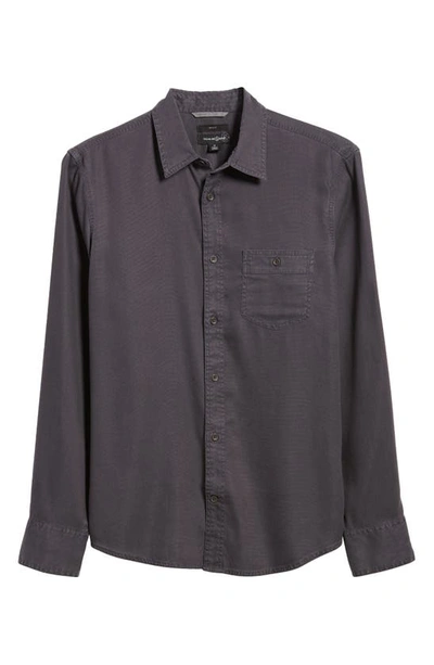 Shop Treasure & Bond Trim Fit Solid Lyocell Button-up Shirt In Navy India Ink