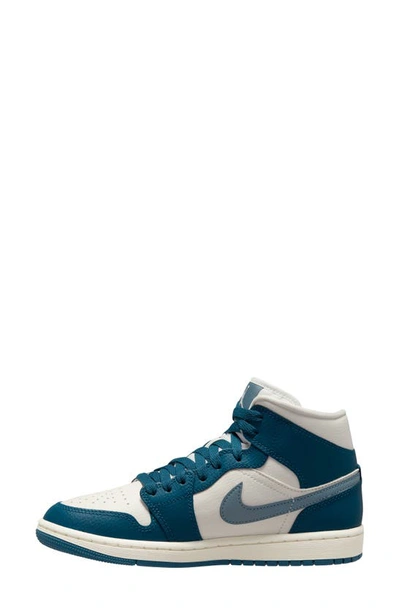 Shop Jordan Air  1 Mid Sneaker In Sky Blue/ Ozone Blue/ Sail