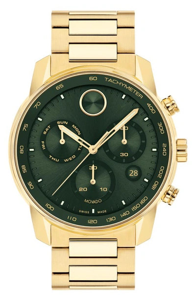 Shop Movado Bold Verso Chronograph Bracelet Watch, 44mm In Green