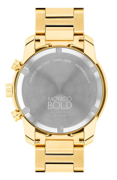 Movado Men's Bold Verso Swiss Quartz Chrono Ionic Plated Gold Steel Watch 44mm In Green