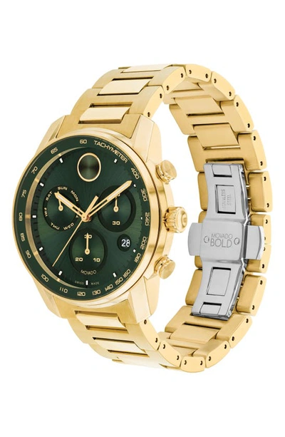 Shop Movado Bold Verso Chronograph Bracelet Watch, 44mm In Green