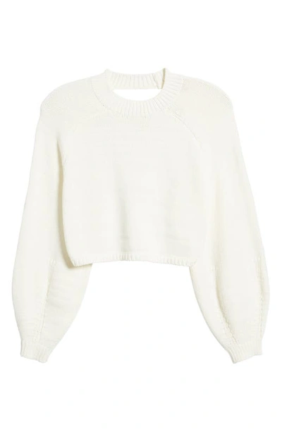 Open Edit Open Back Crewneck Sweater In Ivory