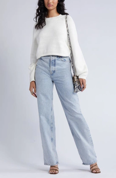 Open Edit Open Back Crewneck Sweater In Ivory