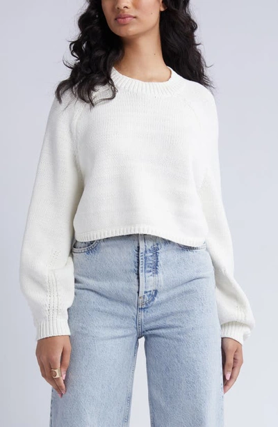 Open Edit Open Back Crewneck Sweater In Ivory