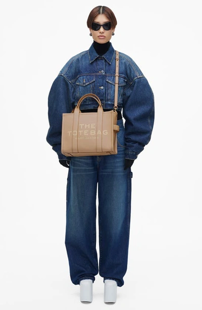 Marc Jacobs Tote Bag The Leather Medium Camel In Camel