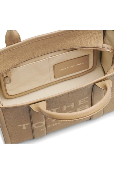 Shop Marc Jacobs The Leather Medium Tote Bag In Camel