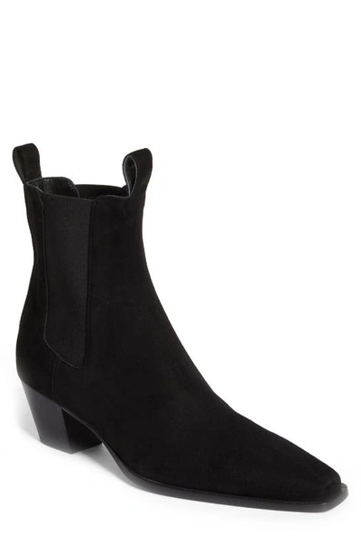 Shop Totême The City Block Heel Chelsea Boot In Black