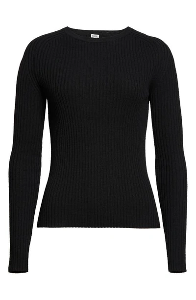 Shop Totême Rib Merino Wool Sweater In Black
