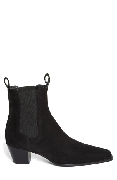 Shop Totême The City Block Heel Chelsea Boot In Black