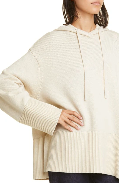 Shop Totême Signature Wool & Organic Cotton Hooded Sweater In Light Sand