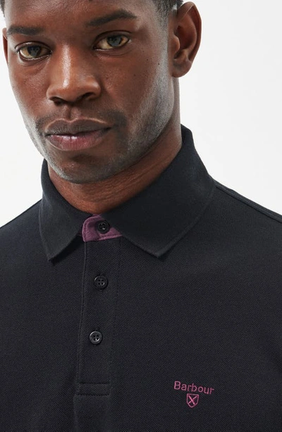 Shop Barbour Conforth Long Sleeve Polo In Black