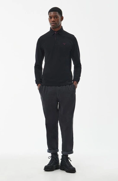 Shop Barbour Conforth Long Sleeve Polo In Black
