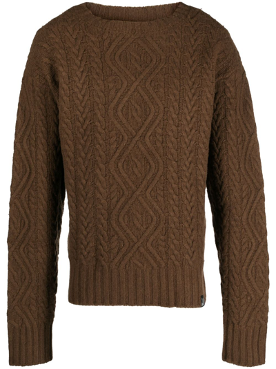 Shop Martine Rose Cable-knit Merino Sweater - Men's - Merino In Brown