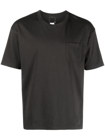 Shop Visvim Black Crew Neck Cotton T-shirt