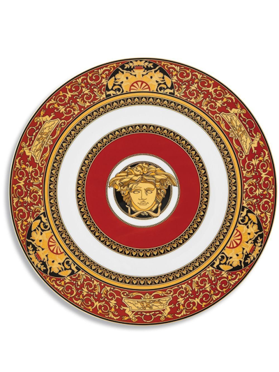 Shop Versace Red Medusa Porcelain Serving Plate