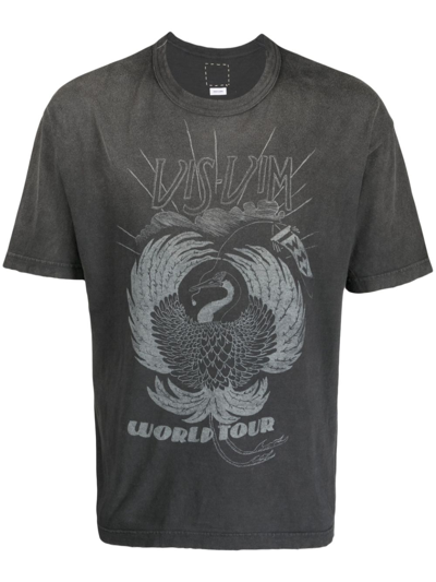Shop Visvim Black Jumbo Crash World Tour Cotton T-shirt