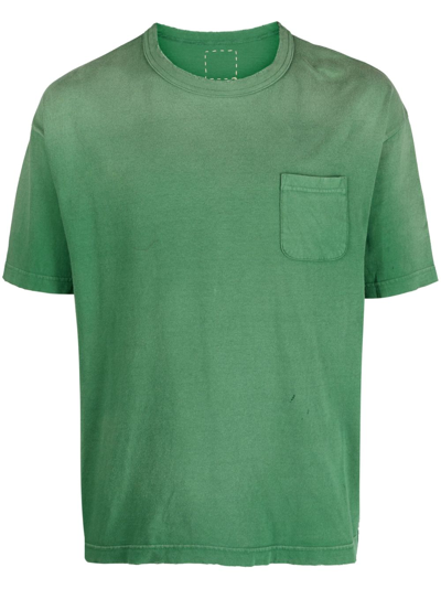 Shop Visvim Green Jumbo Crash Cotton T-shirt