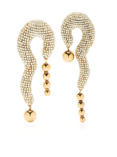 Shop Susana Vega Gold-plated Sunset Beaded Drop Earrings In Silver