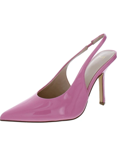 Shop Marc Fisher Ltd Womens Faux Patent Padded Insole Slingback Heels In Pink