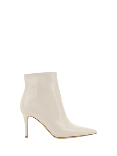 Shop Gianvito Rossi Heeled Ankle Boots In White