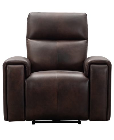 Abbyson Living Keegan 42" Leather With Power Headrest Power Recliner In Brown