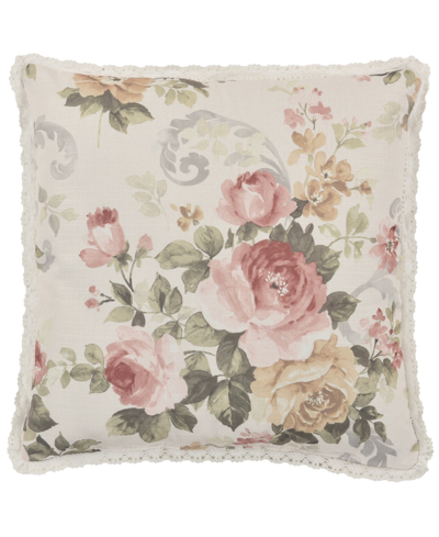 Royal Court Chablis Square Decorative Pillow, 16" X 16" In Rose Gold