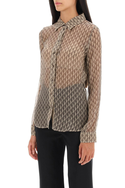 Shop Marine Serre Moon Diamant Shirt In Beige,brown