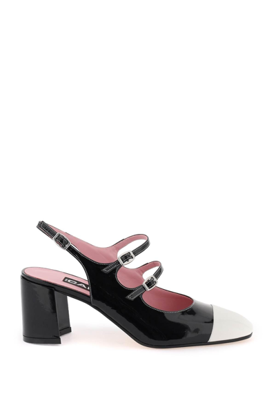 Shop Carel Patent Leather Slingback Mary Jane In Black,white